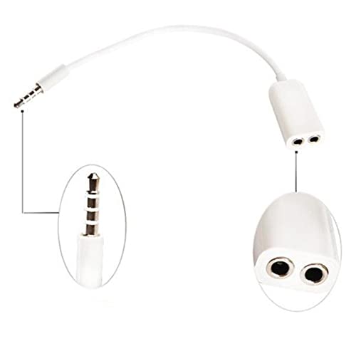 Cospex 1 PCS Black/White Universal 3.5mm 1 Male to 2 Female Audio Headphone Splitter Adpater Cable-image-38