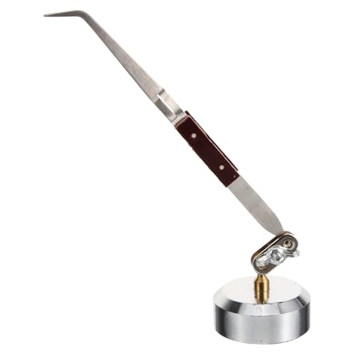 SOPOTUTU Pinzette Professionali in Acciaio Inox con Morsetto Rimbalzo Antiscivolo per Gioielleria e Elettronica Base Fissa per Lavori di Precisione e Saldatura Artigianale