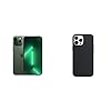 Apple iPhone 13 Pro Max (128 GB) – Alpingrün mit Leder Case mit MagSafe (für iPhone 13 Pro Max) – Mitternacht
