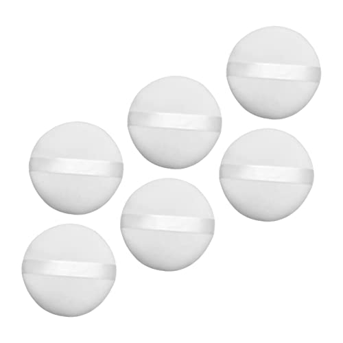 PartyKindom 6PCS Supple Round Makeup Powder Puff Durable Plush Applicator for Beauty Compact for for Gentle Powder Application
