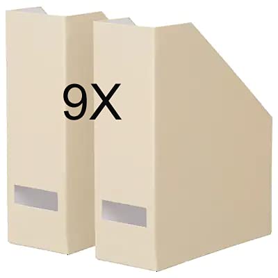 9X TJENA Magazine File, Light Beige 2 Pack + Free FINCHLEY Refill Pen