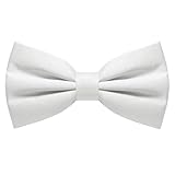 RBOCOTT White Pre-tied Bow Tie Adjustable Bowtie for Men(26)
