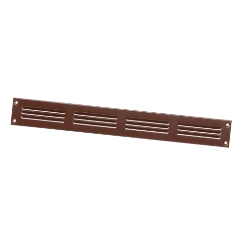 Generic 400 x 50 mm 16 x 2 inch Brown Metal Air Vent Grille, 400x50mm