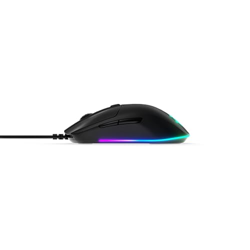SteelSeries Rival 3 Gaming Mouse – 8,500 CPI TrueMove Core Optical Sensor – 6 Programmable Buttons – Split Trigger Buttons – Brilliant Prism RGB Lighting, Ergonomic, Black