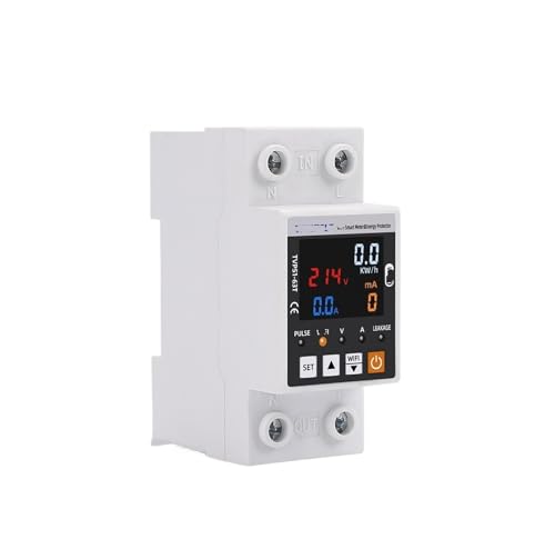 Medidor de energía 63A con relé de corte automático por bajo voltaje para domótica y hogar