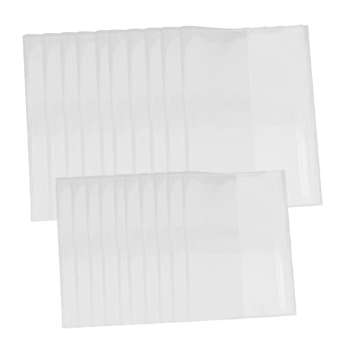 KALLORY 20pcs Transparent Book Cover Sleeves for Students Self-Adhesive Textbook Protection Book Jackets for Notebooks and Textbooks