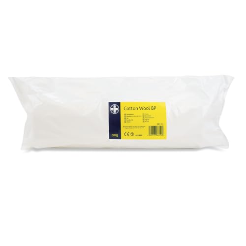 Reliance Medical Cotton Wool BP 500g Pack Highest Grade Absorbent Cotton Bp for Dressings and Wound Care