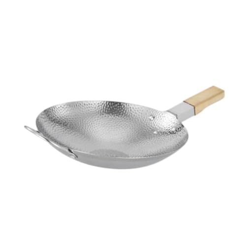 Wok de acero inoxidable con mango de madera 39.5 x 23.5 x 5.2 cm miniatura 7