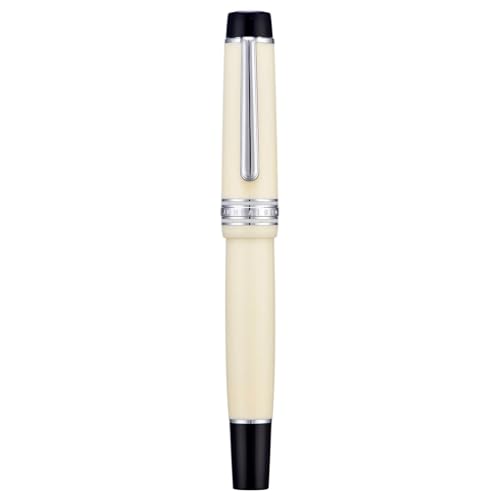 Stylo-plume à piston B blanc ivoire et argent avec clé de démontage