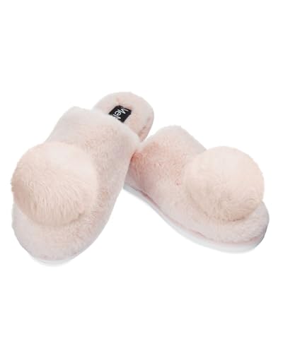 MeMoi The Gloria Plush Pom-Pom Slippers