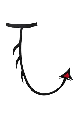 BAEHEU Lucifer Morningstar Tail Hazbin Cosplay Tails Hotel Costume Lucifer Demon Accessories Helluva Devil Prop for Halloween (Black Red (Tail), One Size)