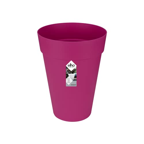 Elho Loft Urban Round High - Macetero redondo, Rojo (Cherry), 42 cm