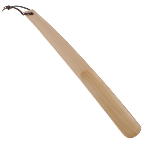 Calzadores de madera noble de 38 cm con acabado artesanal en forma de cuchara lisa