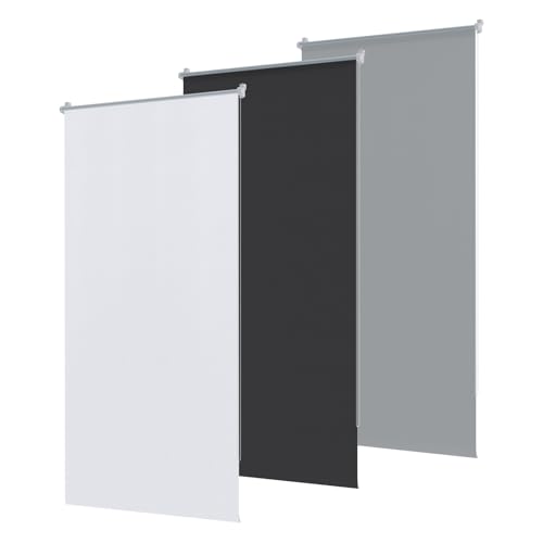 UISEBRT Verdunklungsrollo ohne Bohren Rollos für Fenster 100x160 cm Klemmfix Rollo Seitenzugrollo Sichtschutz Sonnenschutz (Weiß) UISEBRT Verdunklungsrollo ohne Bohren Rollos für Fenster 100x160 cm Klemmfix Rollo Seitenzugrollo Sichtschutz Sonnenschutz (Weiß)