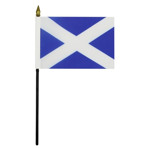 AZ FLAG - Tischflagge Schottland - 15x10 cm Goldene Splitze - Schottische Tischfahne 10 x 15 Cm - Flaggen