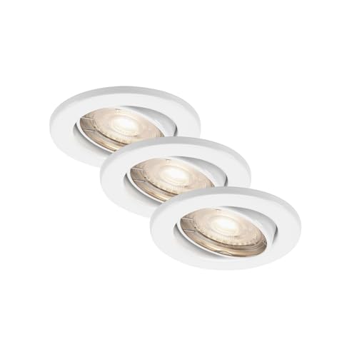 Leuchten 7147-036 - Set di 3 lampade da soffitto modulo LED orientabile 5 Watt ciascuno 400 lumen 3.000 Kelvin IP23 bianco 86 x 70 mm diametro x altezza