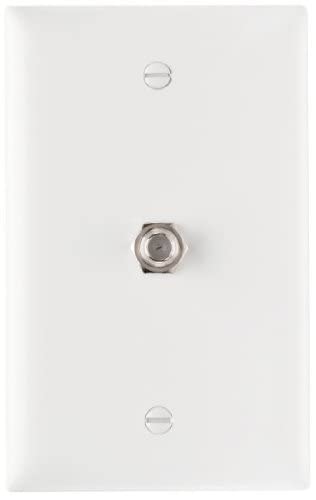 Pass & Seymour TPCATVWCC12 F Type Coax Connector Receptacle with Wall Plate, Easy Install, White