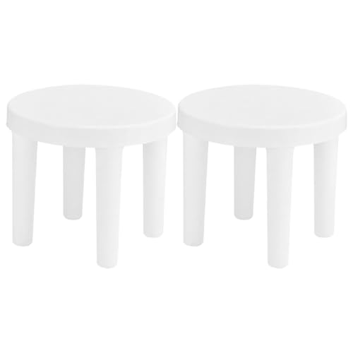 2pcs Toilet Stool Squat Adult Poop Stool for Bathroom Plastic Portable Squatting Potty Foot Stool Non-Slip Step Stool for Elders and Seniors 25cm*21cm White