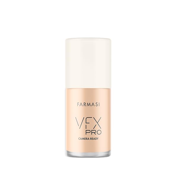 FARMASiVfx Pro Foundation, Full Coverage Liquid Cream, Lightweight Long Lasting Coverage, Breathable Skin Moisturizer with Color True Matte Blending, Face Makeup, 1 fl. oz / 30 ml (Cool Ivory)