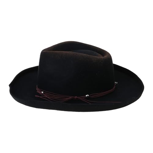 Chapeau fedoras en laine à dessus plat homme costume mascarades et performance sur scène