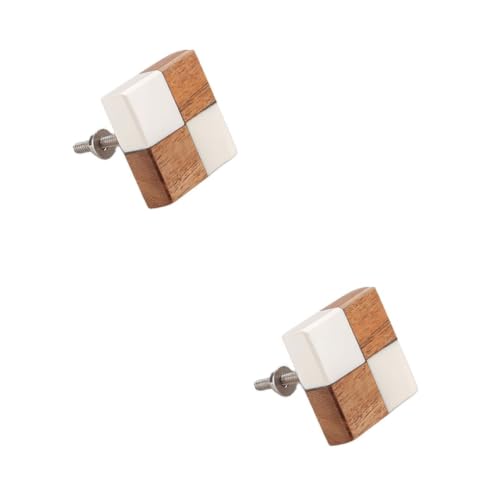 Image of 2 Piece Classic Wooden Knobs for Kitchen Cabinets, Dressers & Wardrobes | Solid Teak Wood Construction | Colour: Natural Wood | Size: 1.5 Inch-| 3 Years Warranty |