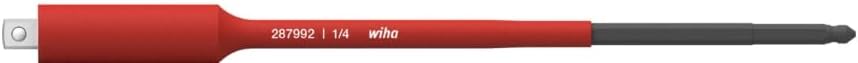 Wiha TorqueVario-S 43128 Electric Socket Spanner Adaptor for 1/4 Inch Red