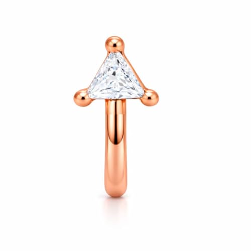 Image of Nilu's Collection Rose Gold American Diamond Non Piercing Nose Pin for Women | Elegant Flower Nose Stud | Minimal Clip-On Nose pin | Anti-Allergy | Anti-Tarnish | Office Wear | Daily Wear | office Wear | Non Piercing