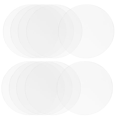 Image of Hitefu Clear Circle Acrylic Sheets, 3.5 Inch, 10 Packs, 3mm Thick | Transparent Plexiglass, For Signs & Photo Frames, Art Craft & DIY Display Projects