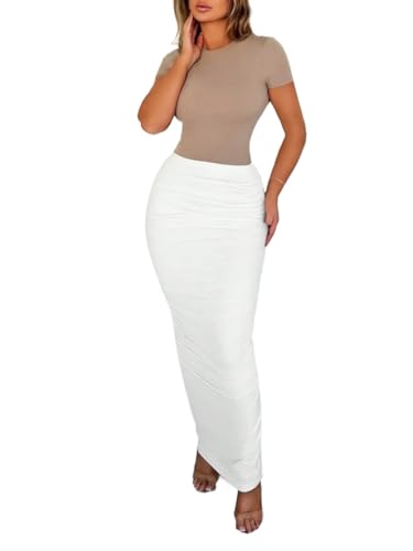 High Waist Ruched Knit Skirt Elegant 2025 Fashion Skirts for Women4