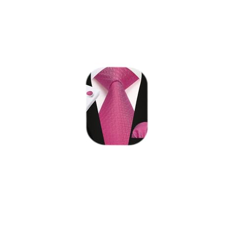 Image of Enlision Mens Ties Stripe Tie and Pocket Square Set Classic Formal Woven Neckties Handkerchief Cufflinks Wedding