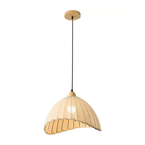 Plafonniers industriels vintage en bois luminaire suspendu tissu E27