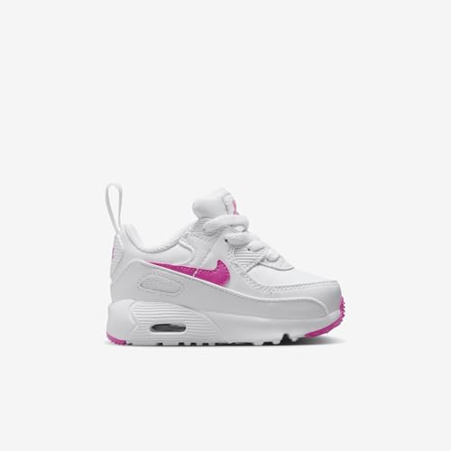 Nike Air Max 90 EasyOn Baby/Toddler Shoes (HF6359-101, Shown: White/Laser Fuchsia) Size 53