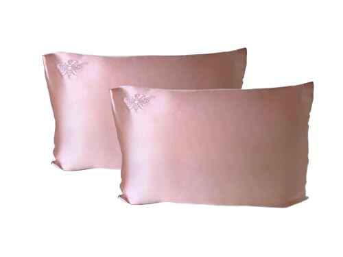 QUEEN BEE SILK - 2 Pack Silk Pillowcase for Hair...