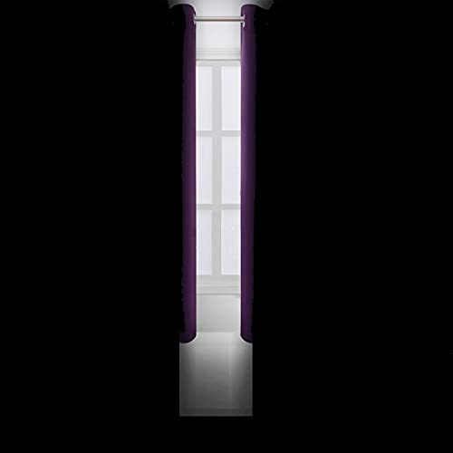 Image of LEMOMO Purple Blackout Curtains /42 x 63 Inch /Set of Two Panels Grommet Bedroom Curtains