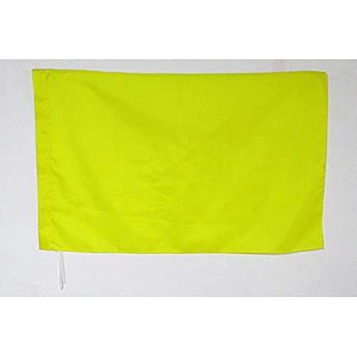 AZ FLAG - Drapeau course automobile jaune - 90x60 cm - Drapeau De Commissaire 100% Polyester Avec Fourreau et Cordelette - Pavillon 45 g
