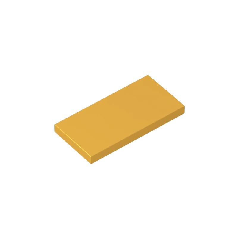 XYEIUGO Gobricks 87079 Foundation Plate Tile 2x4 with Groove 50 Pieces GDS-614 Building Blocks Color:Chrome Gold