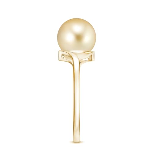 Golden South Sea Pearl Solitaire Engagement Ring for Women in 925 Sterling Silver/Gold Plated | June Birthstone Jewelry | Birthday | Wedding Gift for Her3