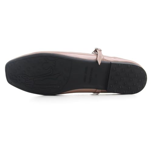 Image of LUXINYU Women's Slip on Flats,Classy Round Toe Solid Classic Mary Jane Ballet Dance Shoes Soft Comfortable PU Flat Shoes