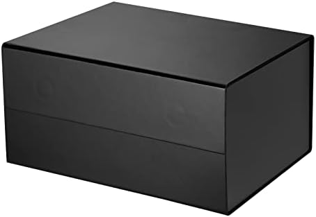Gift Box 1PC 8x6x4 Inches, Collapsible with Magnetic Lid Closure Rigid Large Size Gift Packaging Box for Valentine's Day Set, Mother's Day, Father's Day, Party, Weddings, Birthdays (Matte Black)