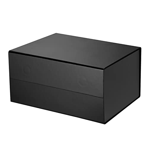 Gift Box 1Pc 8X6X4 Inches, Collapsible With Magnetic Lid Closure Rigid Large Size Gift Packaging Box For Valentine's Day Set, Mother's Day, Father's Day, Party, Weddings, Birthdays (Matte Black) #TOP15