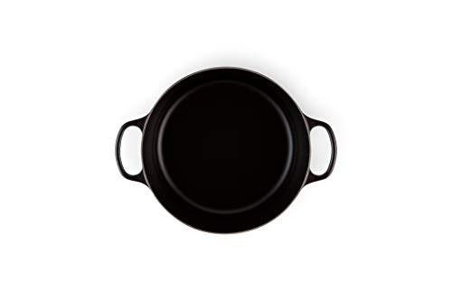 Image of Le Creuset Signature Enamelled Cast Iron Round Casserole Dish With Lid, 30 cm, 8.1 Litres, Matte Black, 21177300000430