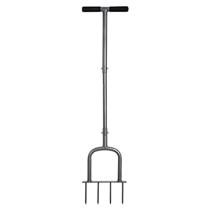 Foto di BARAYSTUS Arieggiatore manuale per prato Regolabile in altezza Arieggiatore manuale per terreni compatti e superfici erbose Ventilatore manuale con 4 punte