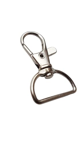 WristID 25 Piece Pack - Premium Metal Lobster Claw Clasps - Wide 3/4 Inch D Ring 360 Swivel Trigger Snap Hooks on Amazon