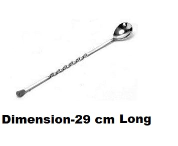 Image of Dynore Stainless Steel Black Tip Bar Spoons | Long Attractive Spiral Design Perfect for Mixing and Layering Drinks, Bar Spoon & Cocktail Mixing Spoon for Cocktail Shakers (6)