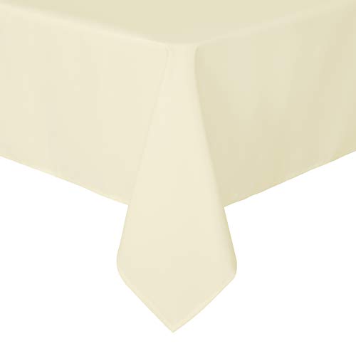 Image of sancua Rectangle Tablecloth - 54 x 78 Inch - Stain and Wrinkle Resistant Washable Polyester Table Cloth, Decorative Fabric Table Cover for Dining Tables, Buffet Parties and Camping, Beige