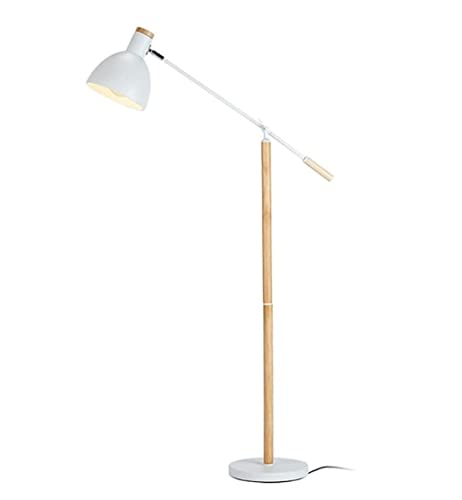 Lámpara de pie de metal y madera noble con acabado elegante y diseño de alta gama para salón