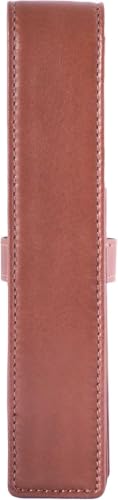 Image of DiLoro Leather Single Pen Case Pencil Pouch Holder for One Fountain Ballpoint Rollerball Pen and Pencil (Bugatti)