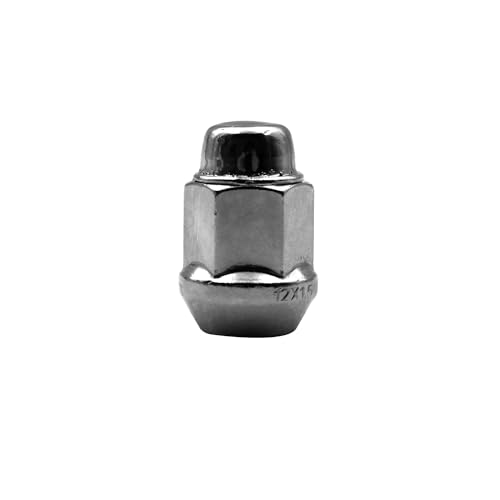 Image of 16pcs Chrome M12x1.5 Closed End Bulge Acorn Lug Nuts, 1.4 inch Length Cone Seat 19mm Hex