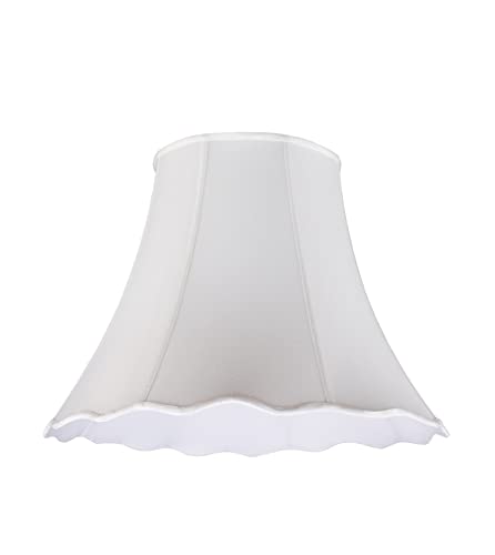 Image of Aspen Creative 34005 Transitional Scallop Bell Shape Spider Construction Lamp Shade in White, 20 inch wide (10 inch x 20 inch x 15 3 /4 inch)