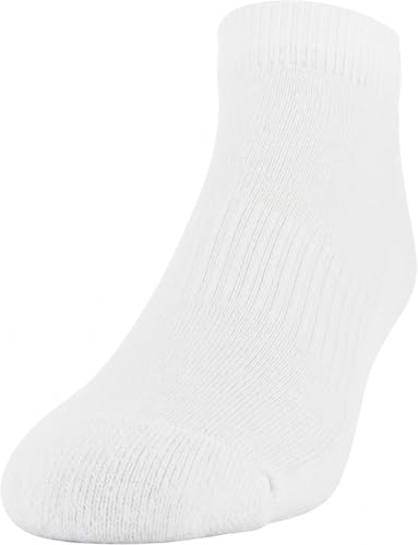 ENCIGER® Men’s Ankle Socks 4 Pairs - Low Cut Cotton & Spandex Cushioned Breathable Socks (Size 10 to 13, 2 White, 2 Dark Grey)4